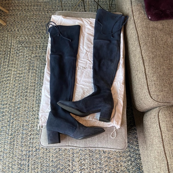 Stuart Weitzman over the knee thighland navy blue boots 6.5 - Picture 6 of 10